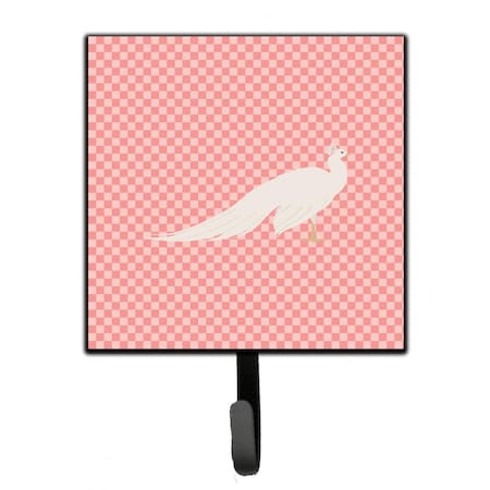 Jensendistributionservices White Peacock Peafowl Pink Check Leash or Key Holder MI1710005